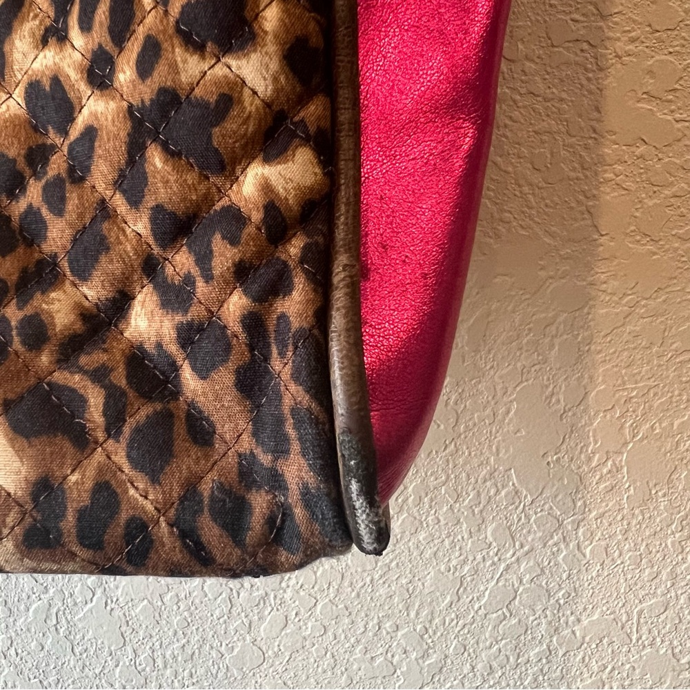 Consuela Leopard Print Tote with Pink Metallic Sides - Picture 8 of 16